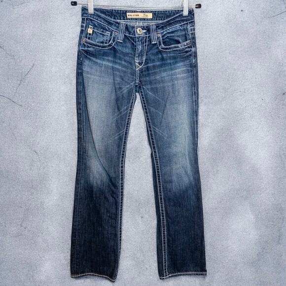 Vintage Y2K Big Star Remy Low Rise Boot Flap Pocket Dark Wash Jeans 27L - Picture 2 of 7